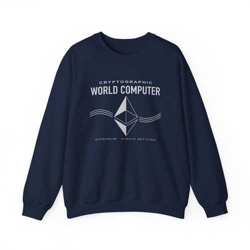 (Global) Cryptographic World Computer & Ethereum Logo Minimalist Tech Crewneck Sweatshirt