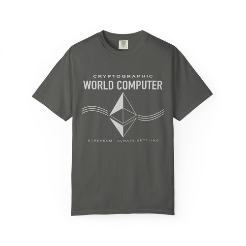 (Global) Cryptographic World Computer & Ethereum Logo Graphic T-Shirt