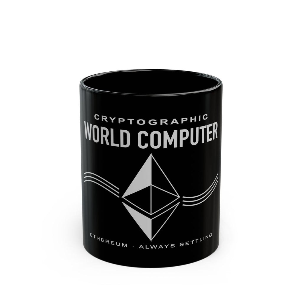 (Europe) Cryptographic World Computer Ethereum Always Settling Black Mug