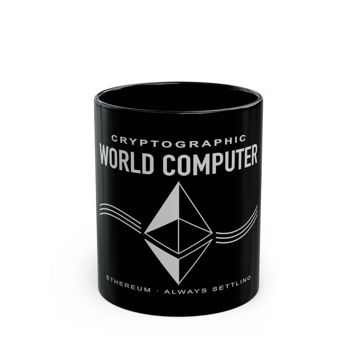 (Europe) Cryptographic World Computer Ethereum Always Settling Black Mug